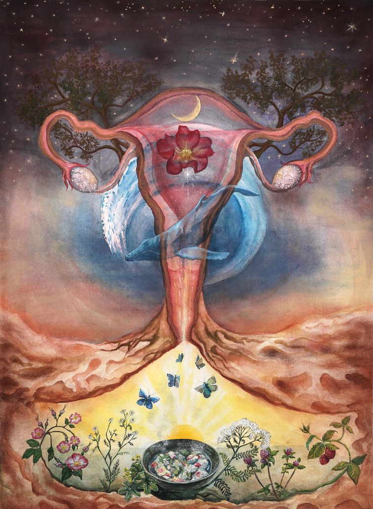 Womb in contact with earth